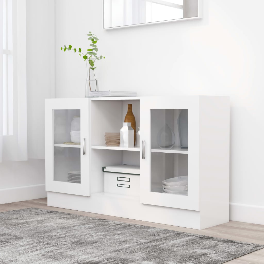 Vitrine Cabinet White 120x30,5x70 cm Engineered Wood