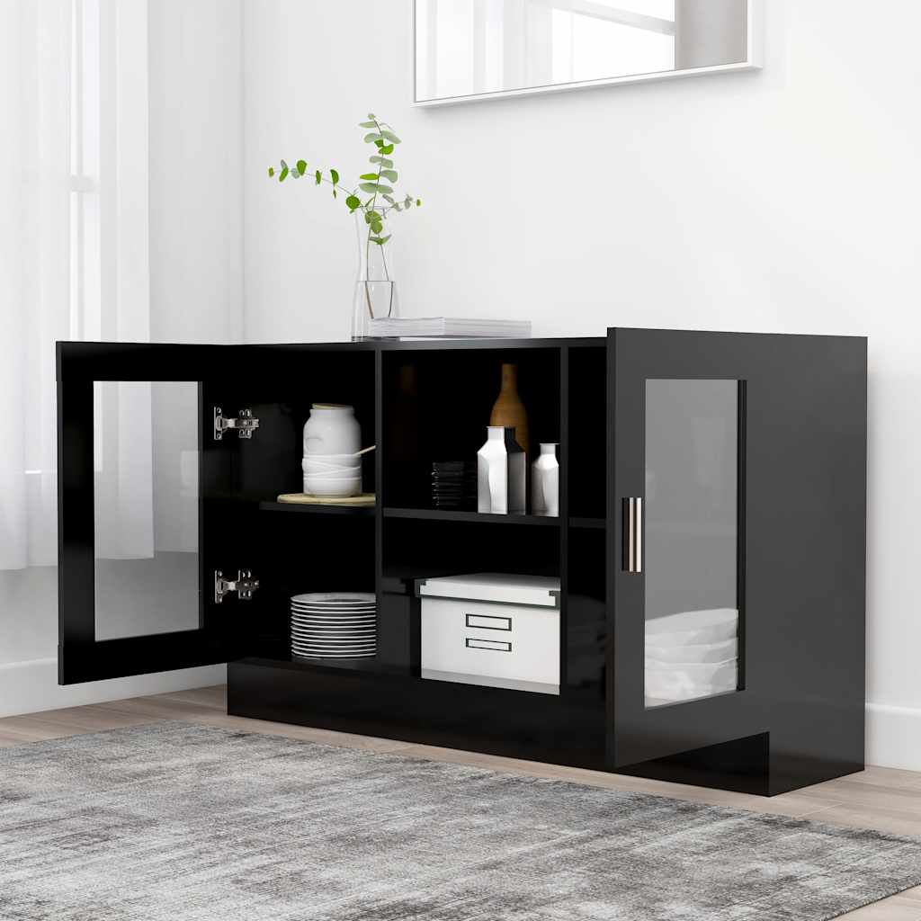Vitrine | Black | Engineered wood, glass | 120 cm x 30.5 cm x 70 cm