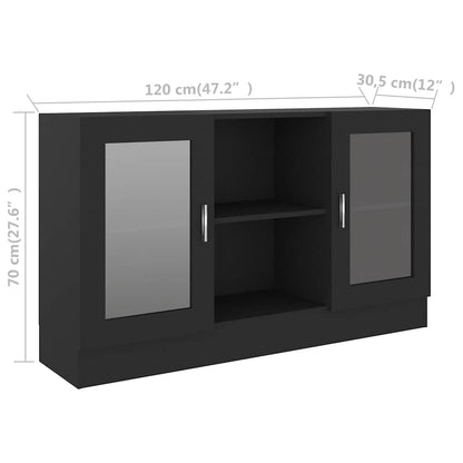 Vitrine | Black | Engineered wood, glass | 120 cm x 30.5 cm x 70 cm
