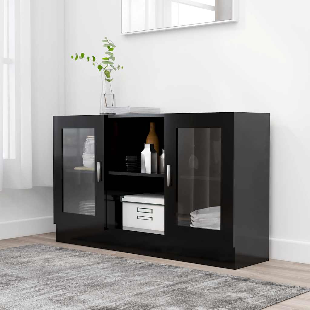 Vitrine | Black | Engineered wood, glass | 120 cm x 30.5 cm x 70 cm