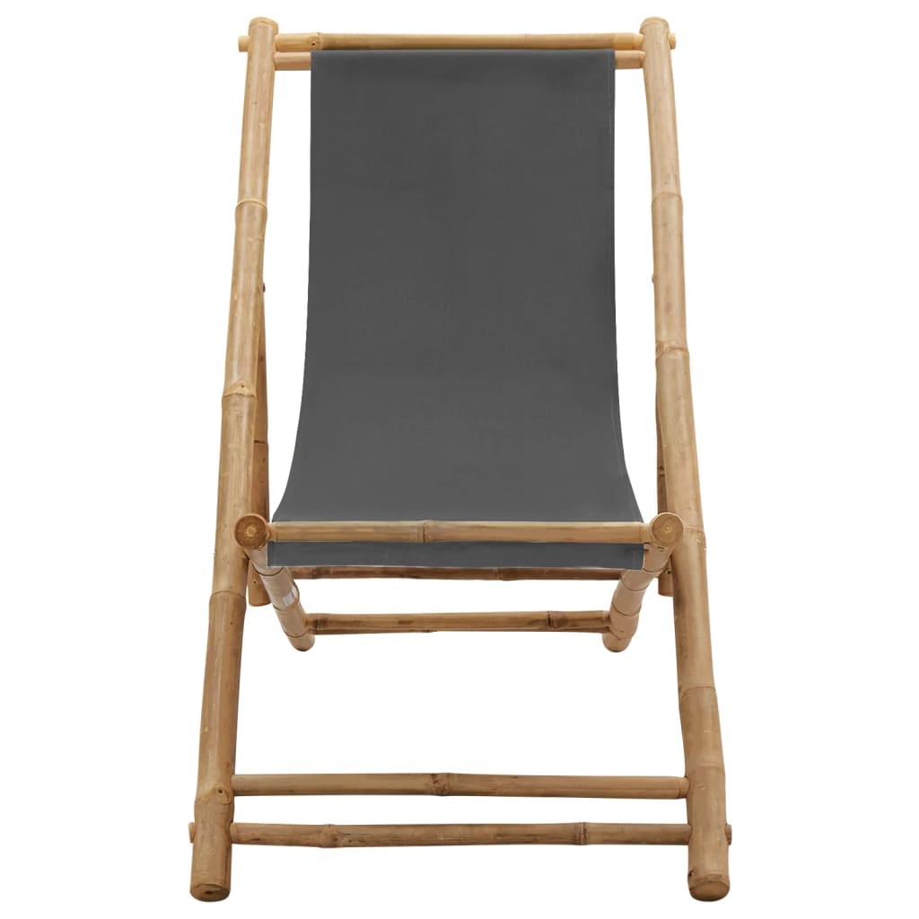 Deck Chair | Dark Grey | Bamboo and Canvas (100% Polyester) | Standard