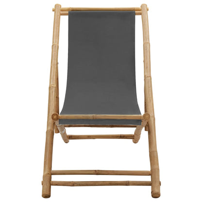 Deck Chair | Dark Grey | Bamboo and Canvas (100% Polyester) | Standard