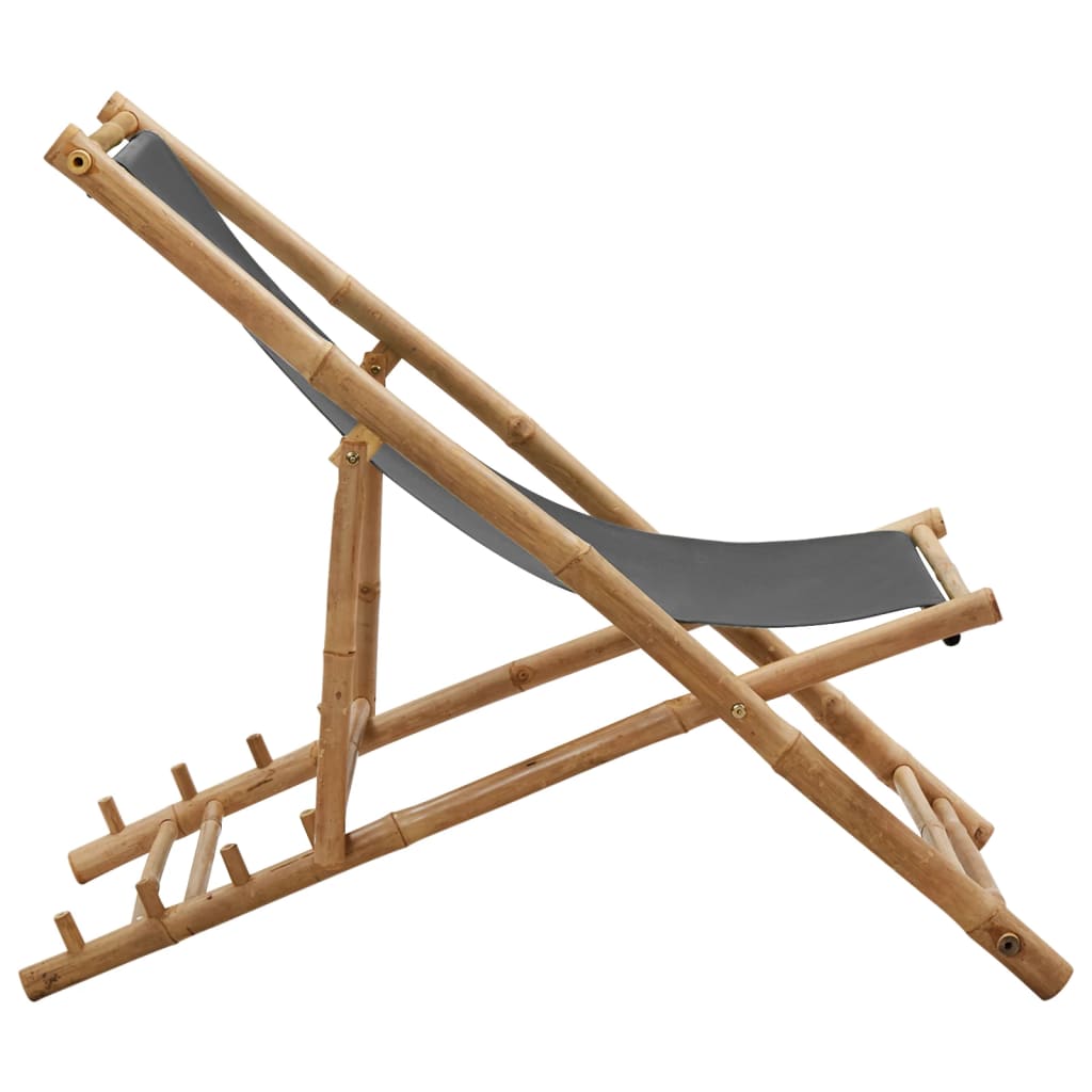 Deck Chair | Dark Grey | Bamboo and Canvas (100% Polyester) | Standard