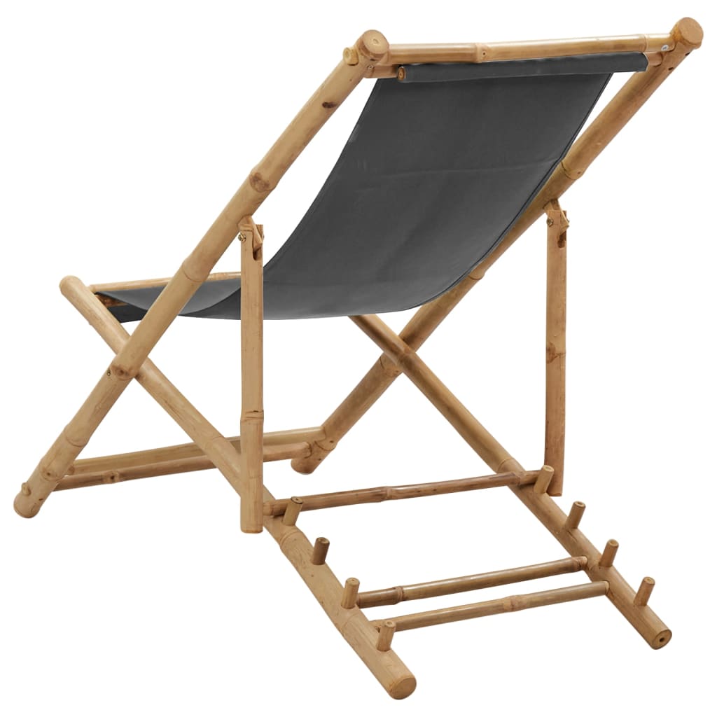 Deck Chair | Dark Grey | Bamboo and Canvas (100% Polyester) | Standard