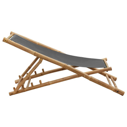 Deck Chair | Dark Grey | Bamboo and Canvas (100% Polyester) | Standard