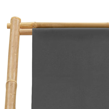 Deck Chair | Dark Grey | Bamboo and Canvas (100% Polyester) | Standard