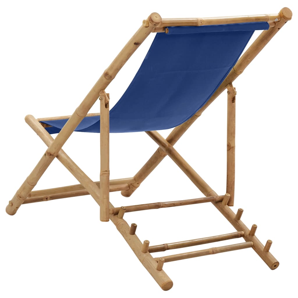 Beach Chair | Navy Blue | Bamboo | Compact | Foldable | Beach Chair