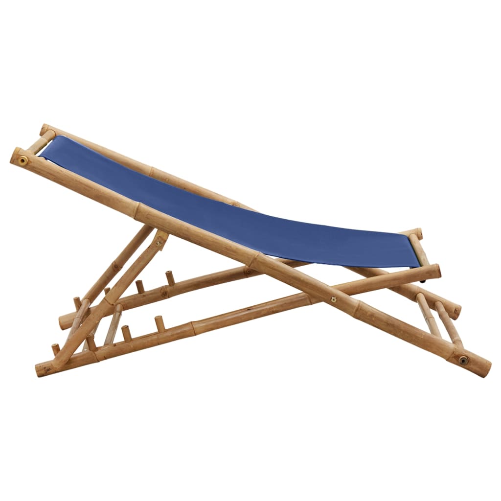 Beach Chair | Navy Blue | Bamboo | Compact | Foldable | Beach Chair