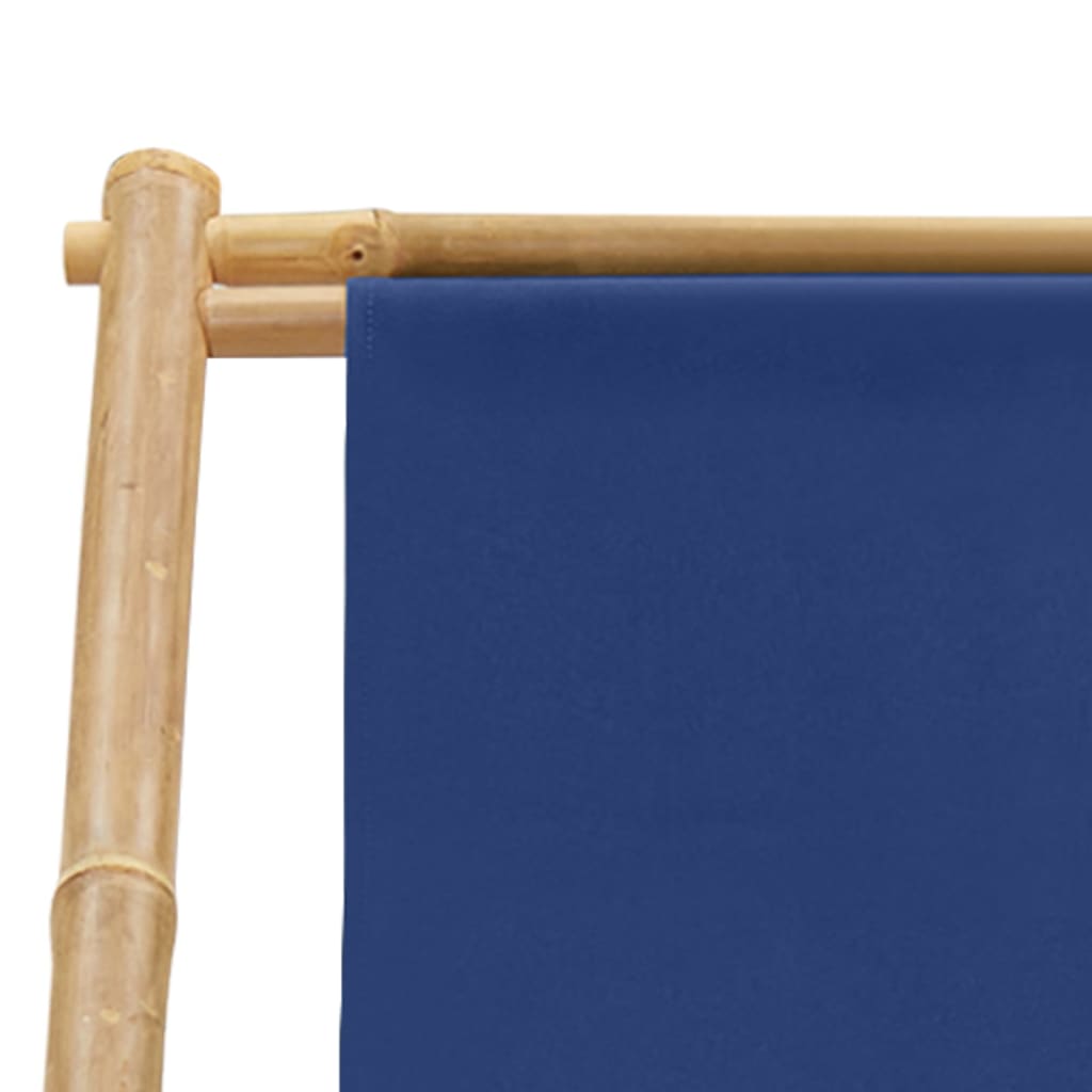 Beach Chair | Navy Blue | Bamboo | Compact | Foldable | Beach Chair