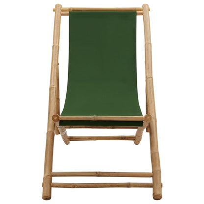Beach Chair | Green | Bamboo and canvas | Perfect for adults | Foldable
