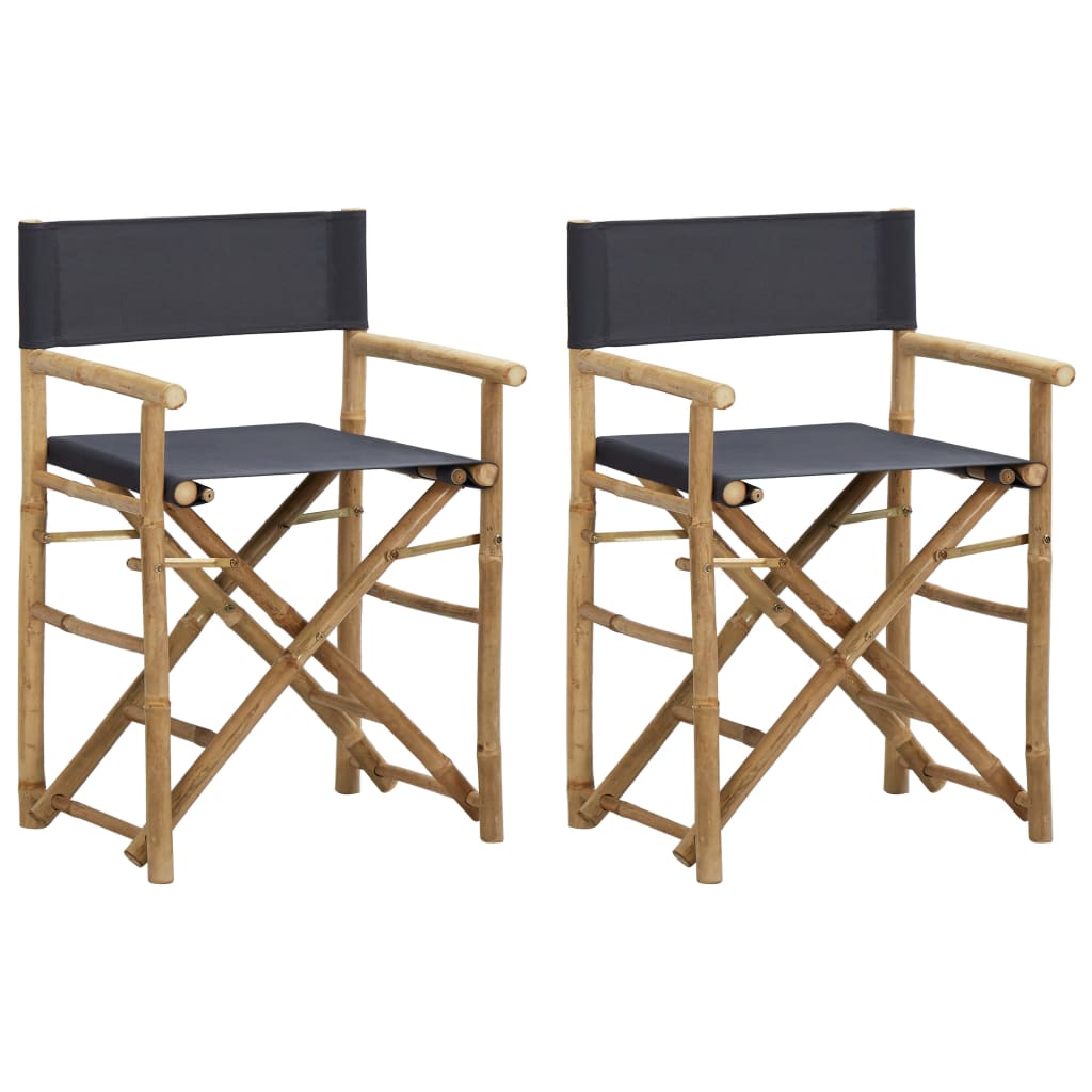 Director's Chair | Set of 2 | Dark Grey | Bamboo, Polyester | Standard