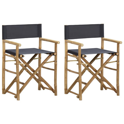 Director's Chair | Set of 2 | Dark Grey | Bamboo, Polyester | Standard