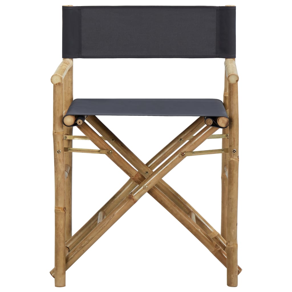 Director's Chair | Set of 2 | Dark Grey | Bamboo, Polyester | Standard