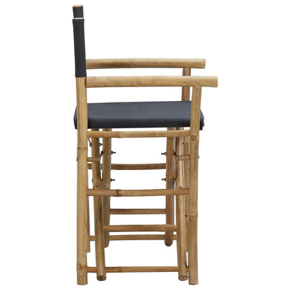 Director's Chair | Set of 2 | Dark Grey | Bamboo, Polyester | Standard