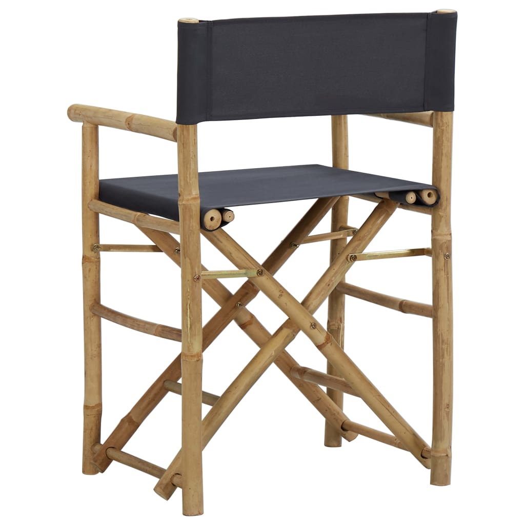Director's Chair | Set of 2 | Dark Grey | Bamboo, Polyester | Standard