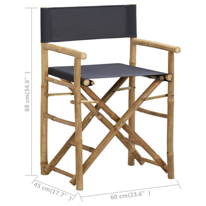 Director's Chair | Set of 2 | Dark Grey | Bamboo, Polyester | Standard