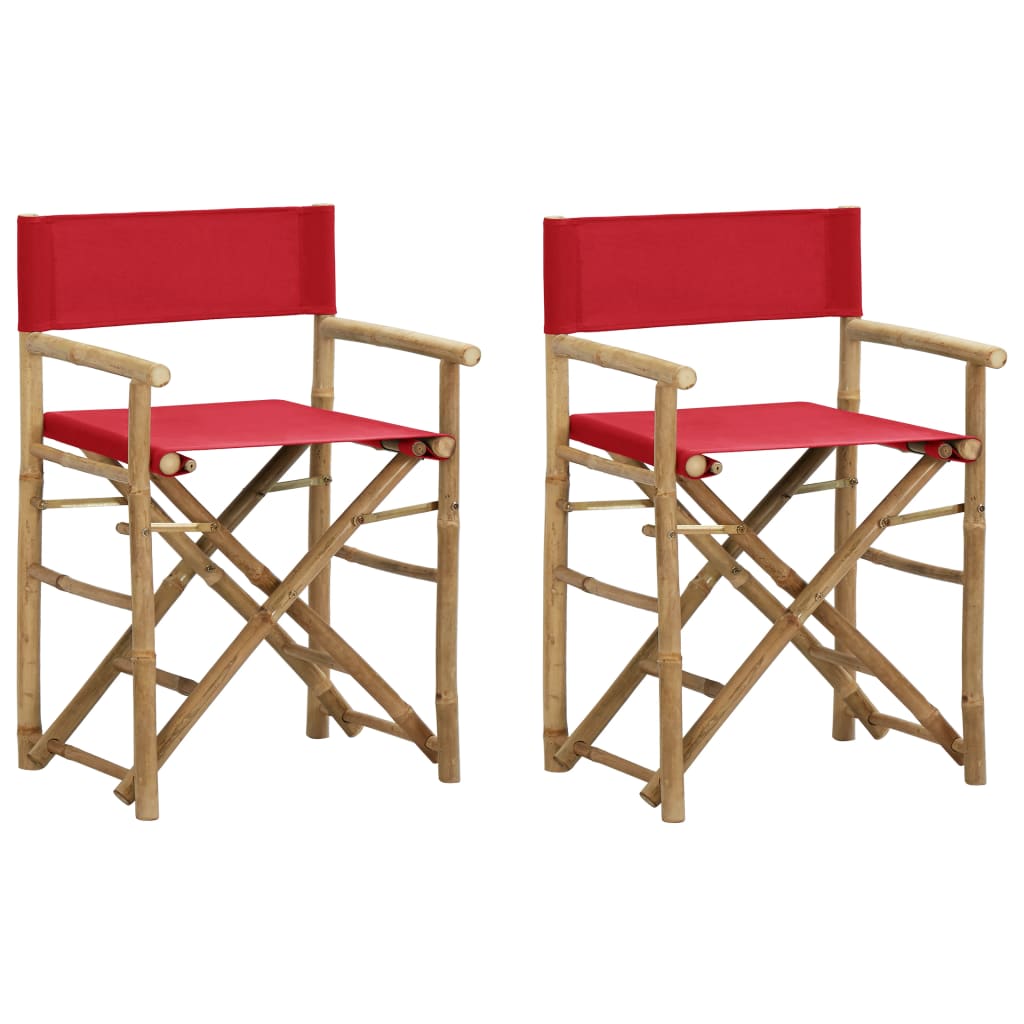 Director's Chair | Set of 2 | Red | Bamboo, Polyester | Standard