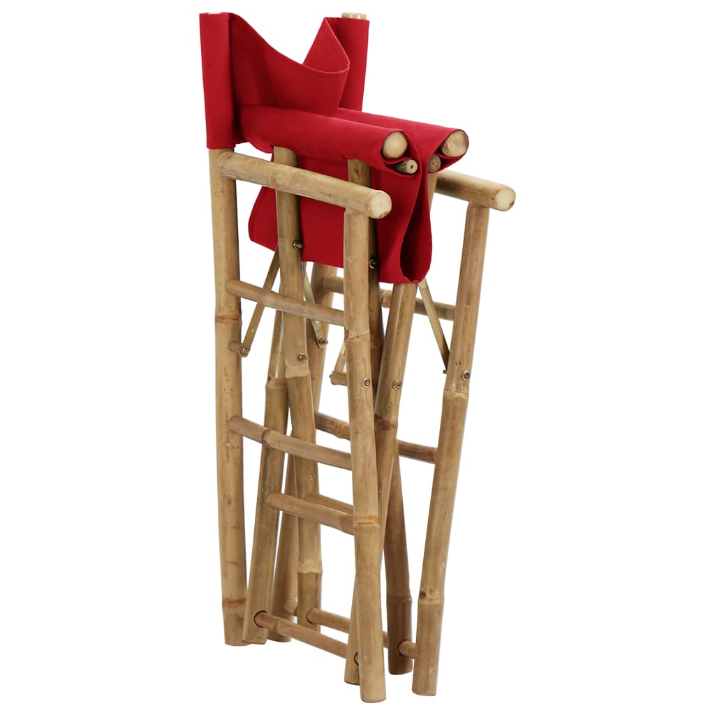 Director's Chair | Set of 2 | Red | Bamboo, Polyester | Standard