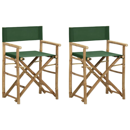Directors Chair | Set of 2 | Green | Bamboo, fabric (100% polyester)