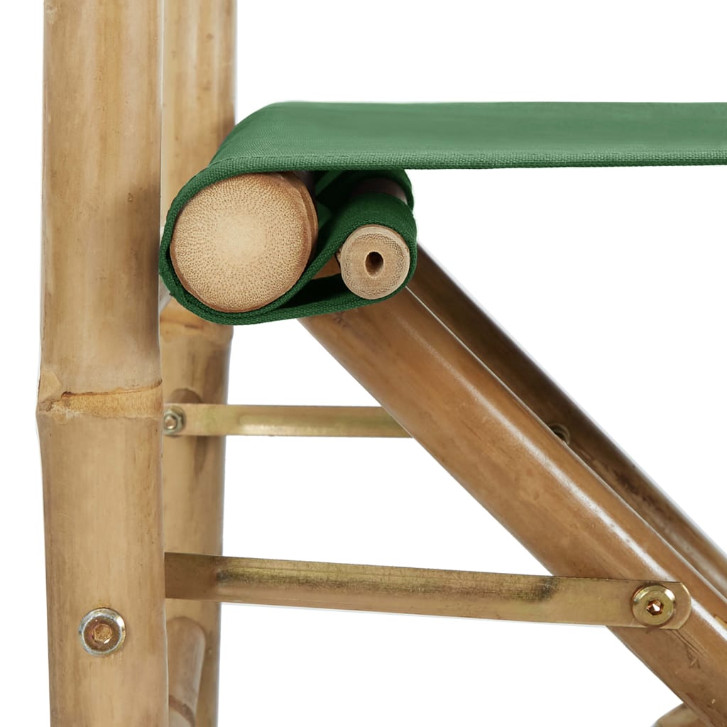 Directors Chair | Set of 2 | Green | Bamboo, fabric (100% polyester)