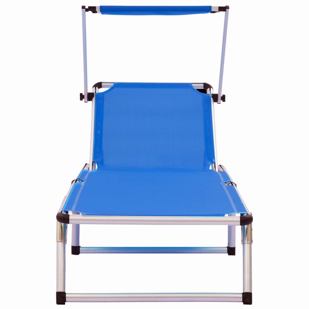 Sun Lounger | Blue | Aluminium, Textilene | Standard | Foldable
