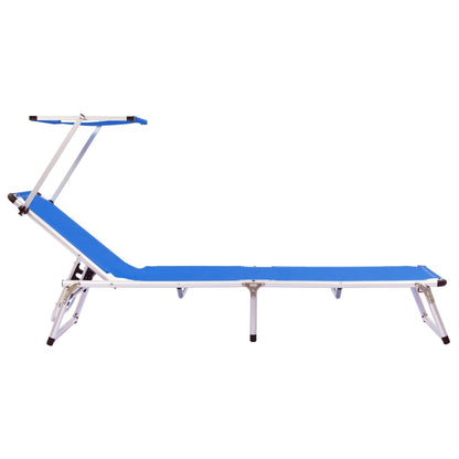 Sun Lounger | Blue | Aluminium, Textilene | Standard | Foldable