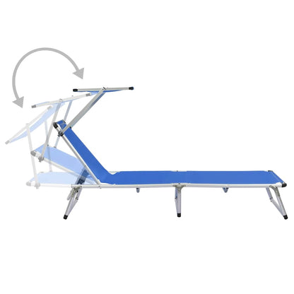 Sun Lounger | Blue | Aluminium, Textilene | Standard | Foldable