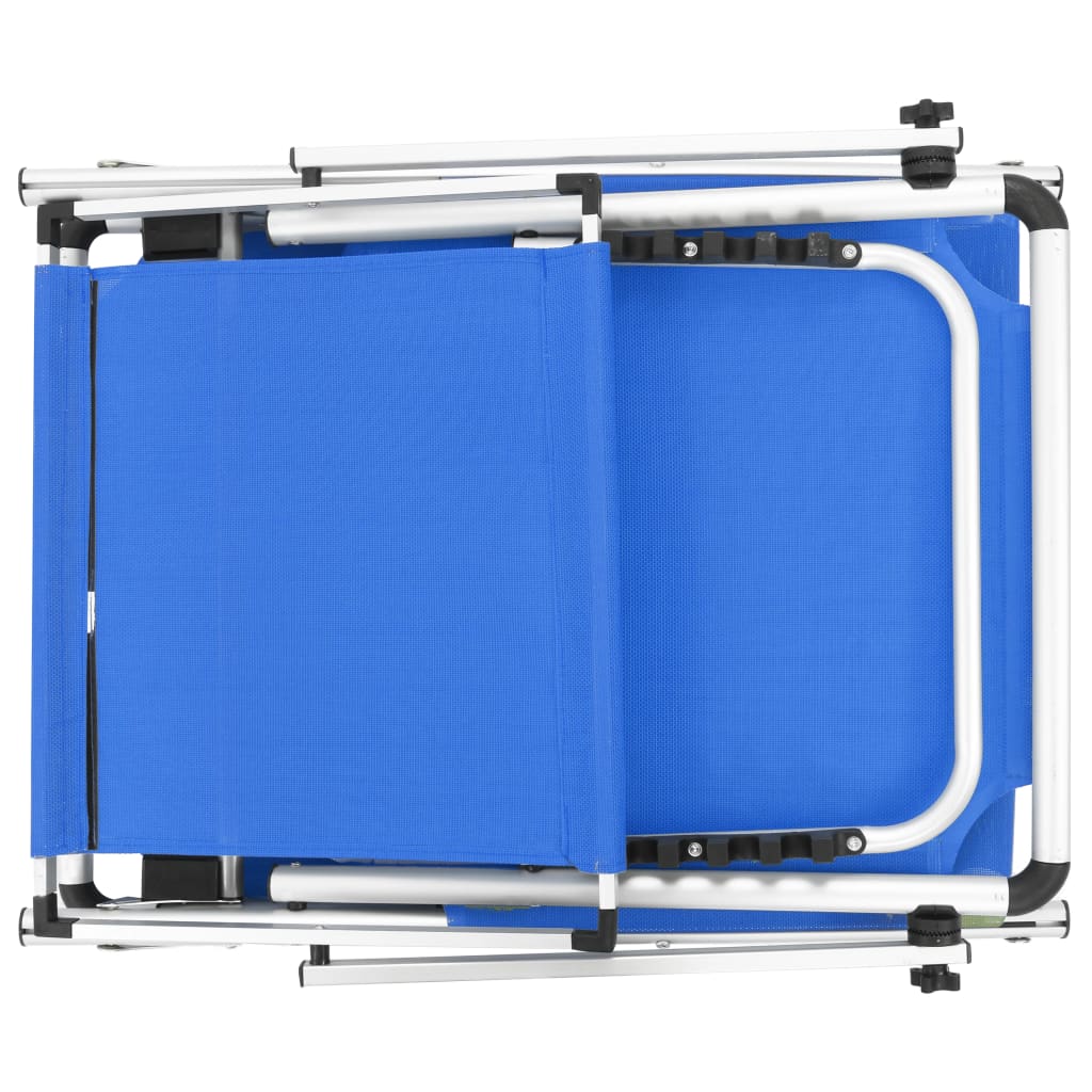 Sun Lounger | Blue | Aluminium, Textilene | Standard | Foldable