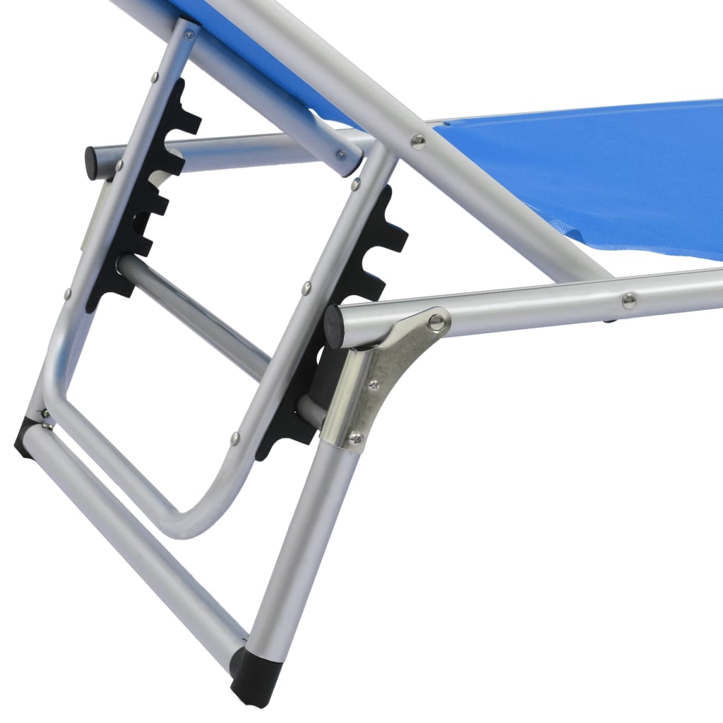 Sun Lounger | Blue | Aluminium, Textilene | Standard | Foldable