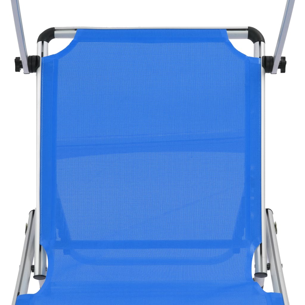 Sun Lounger | Blue | Aluminium, Textilene | Standard | Foldable