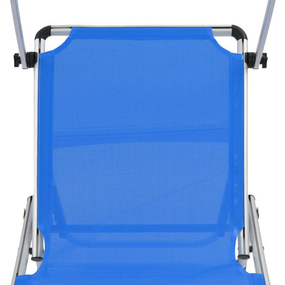 Sun Lounger | Blue | Aluminium, Textilene | Standard | Foldable