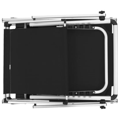 Sun Lounger | Black | Aluminium, Textilene | Standard adult size