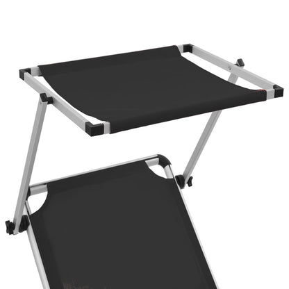 Sun Lounger | Black | Aluminium, Textilene | Standard adult size
