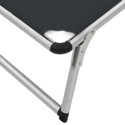 Sun Lounger | Black | Aluminium, Textilene | Standard adult size