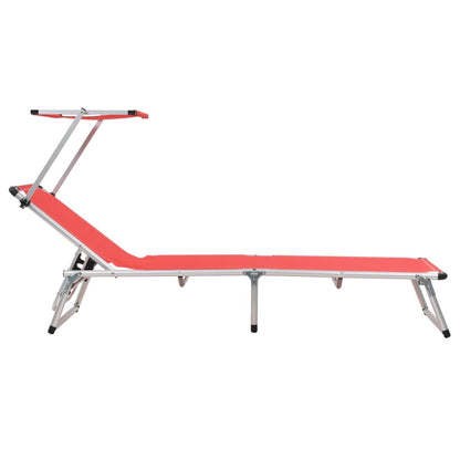 Sun Lounger | Red | Aluminium | Standard | Collapsible