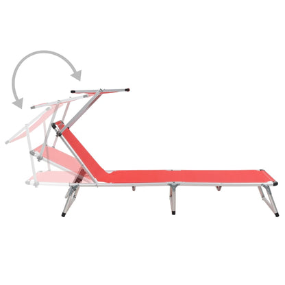 Sun Lounger | Red | Aluminium | Standard | Collapsible