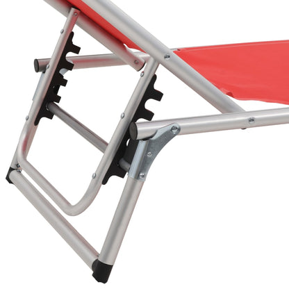 Sun Lounger | Red | Aluminium | Standard | Collapsible