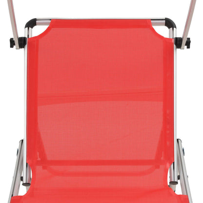 Sun Lounger | Red | Aluminium | Standard | Collapsible