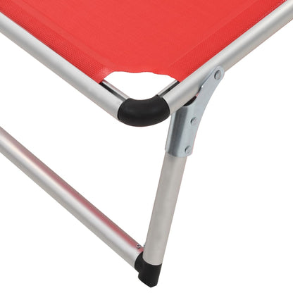 Sun Lounger | Red | Aluminium | Standard | Collapsible