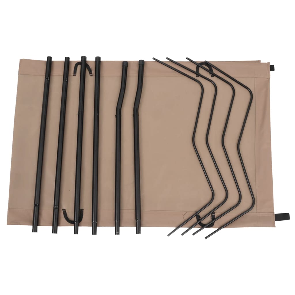 Camping Bed | Taupe | 600D Oxford fabric, Steel | Foldable | Camping Bed