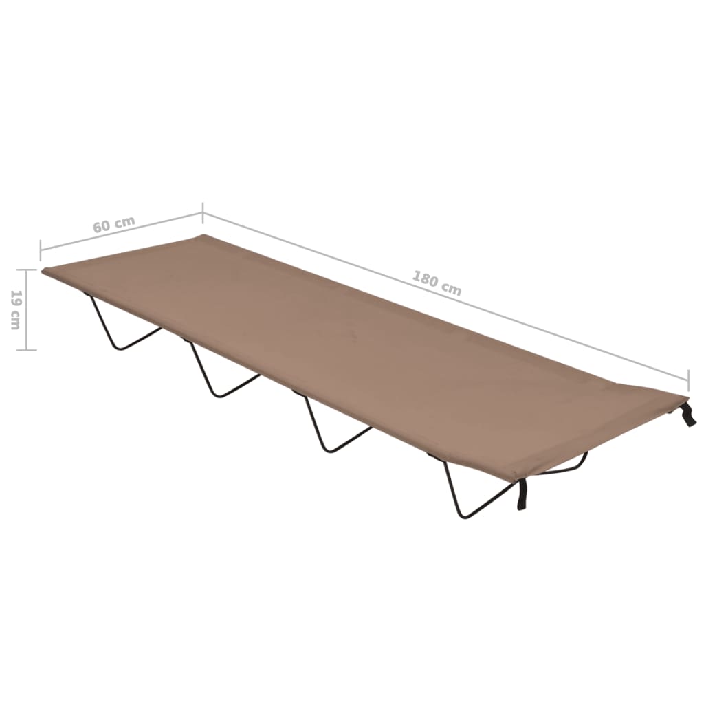 Camping Bed | Taupe | 600D Oxford fabric, Steel | Foldable | Camping Bed