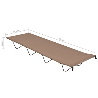 Camping Bed | Taupe | 600D Oxford fabric, Steel | Foldable | Camping Bed