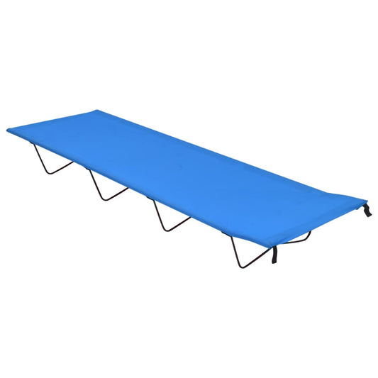 312483 vidaXL Camping Beds 2 pcs 180x60x19 cm Oxford Fabric and Steel Blue
