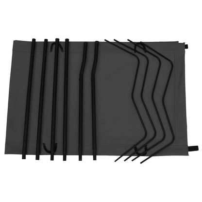 Camping Beds 2 pcs 180x60x19 cm Oxford Fabric and Steel Black