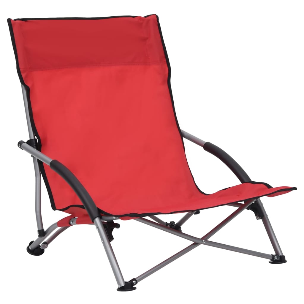 Beach Chair | Set of 2 | Red | Oxford fabric, steel | Medium | Folding