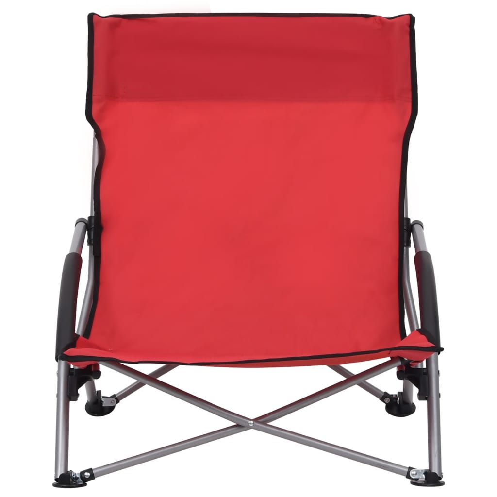 Beach Chair | Set of 2 | Red | Oxford fabric, steel | Medium | Folding