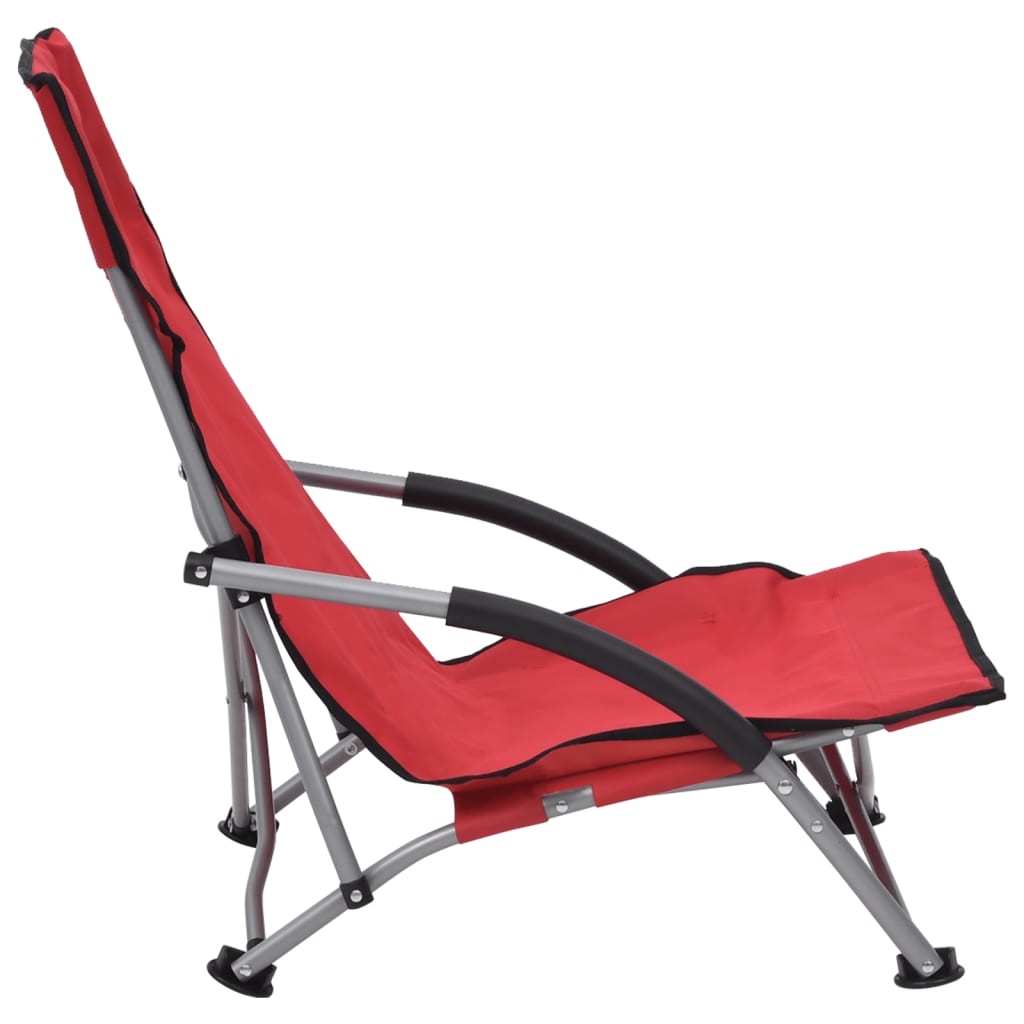 Beach Chair | Set of 2 | Red | Oxford fabric, steel | Medium | Folding