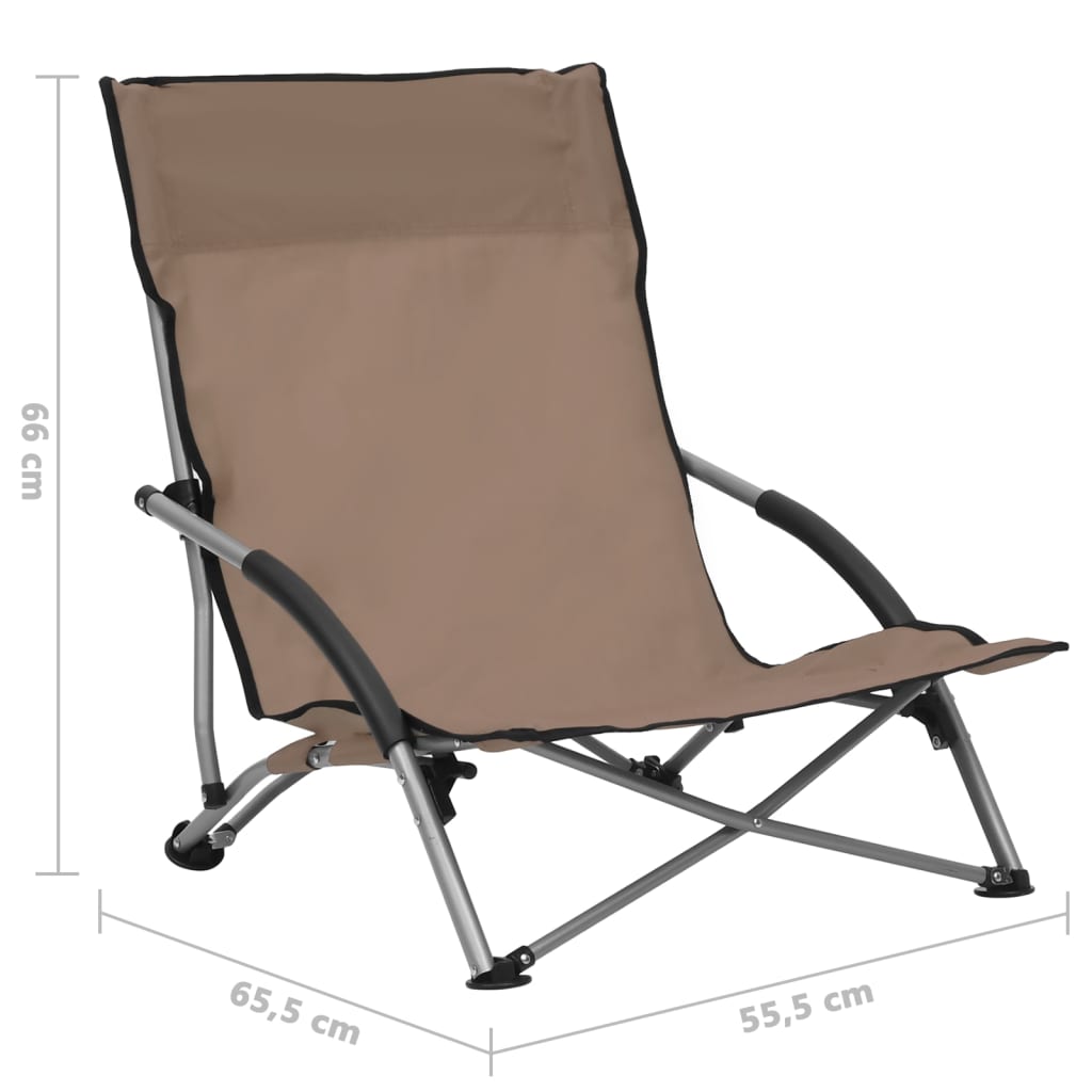 Beach Chair | Set of 2 | Taupe | Oxford fabric, Steel | Standard