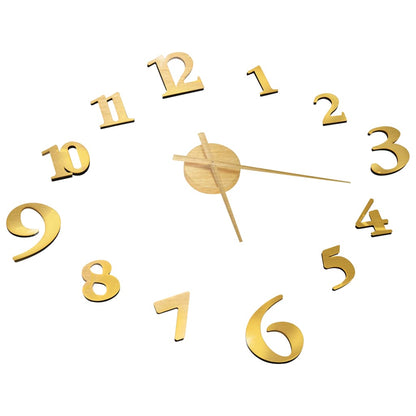 3d Wall Clock | Gold | Polyethylene | XXL | Wall mounting | 3D Wall Clock