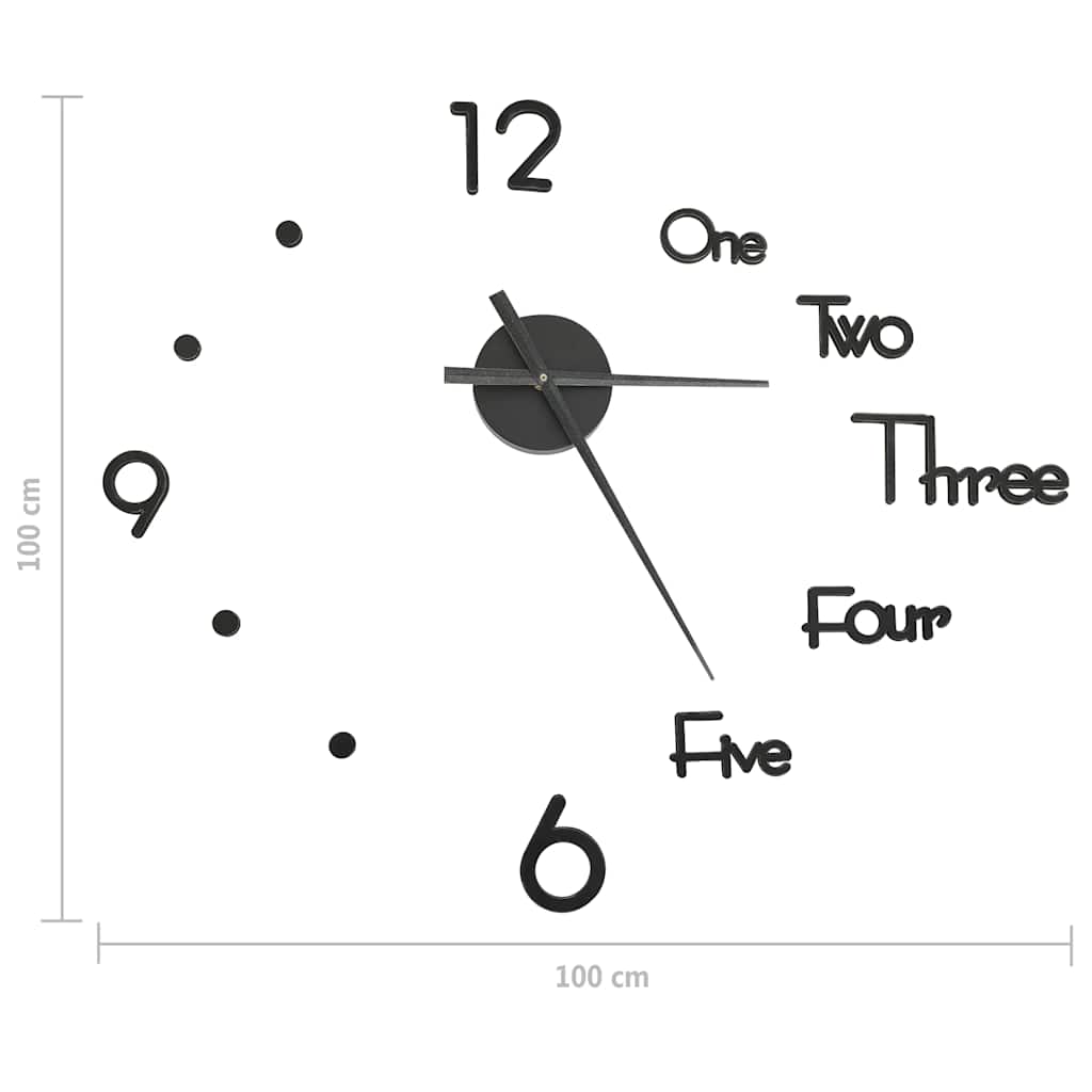 3d Wall Clock | Black | EVA (ethylene-vinyl acetate) | XXL